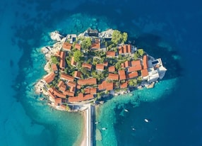 Historic Budva and Scenic Seascapes Sveti Stefan Aerial