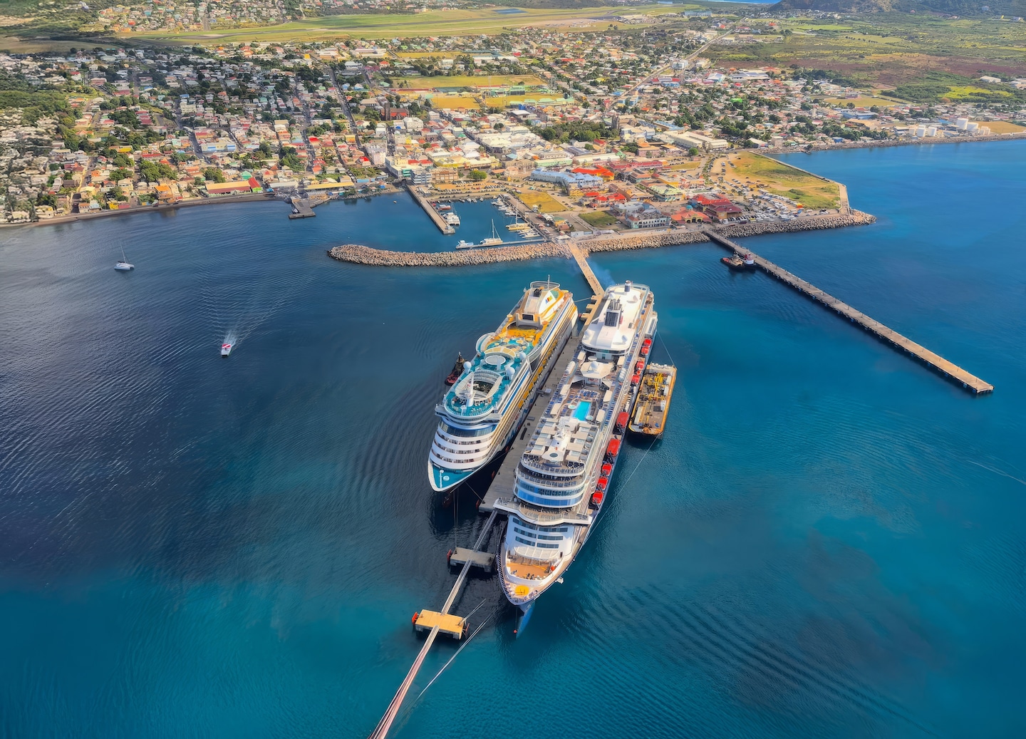 Aerial view of St. Kitts and Nevis. - Basseterre, St Kitts & Nevis