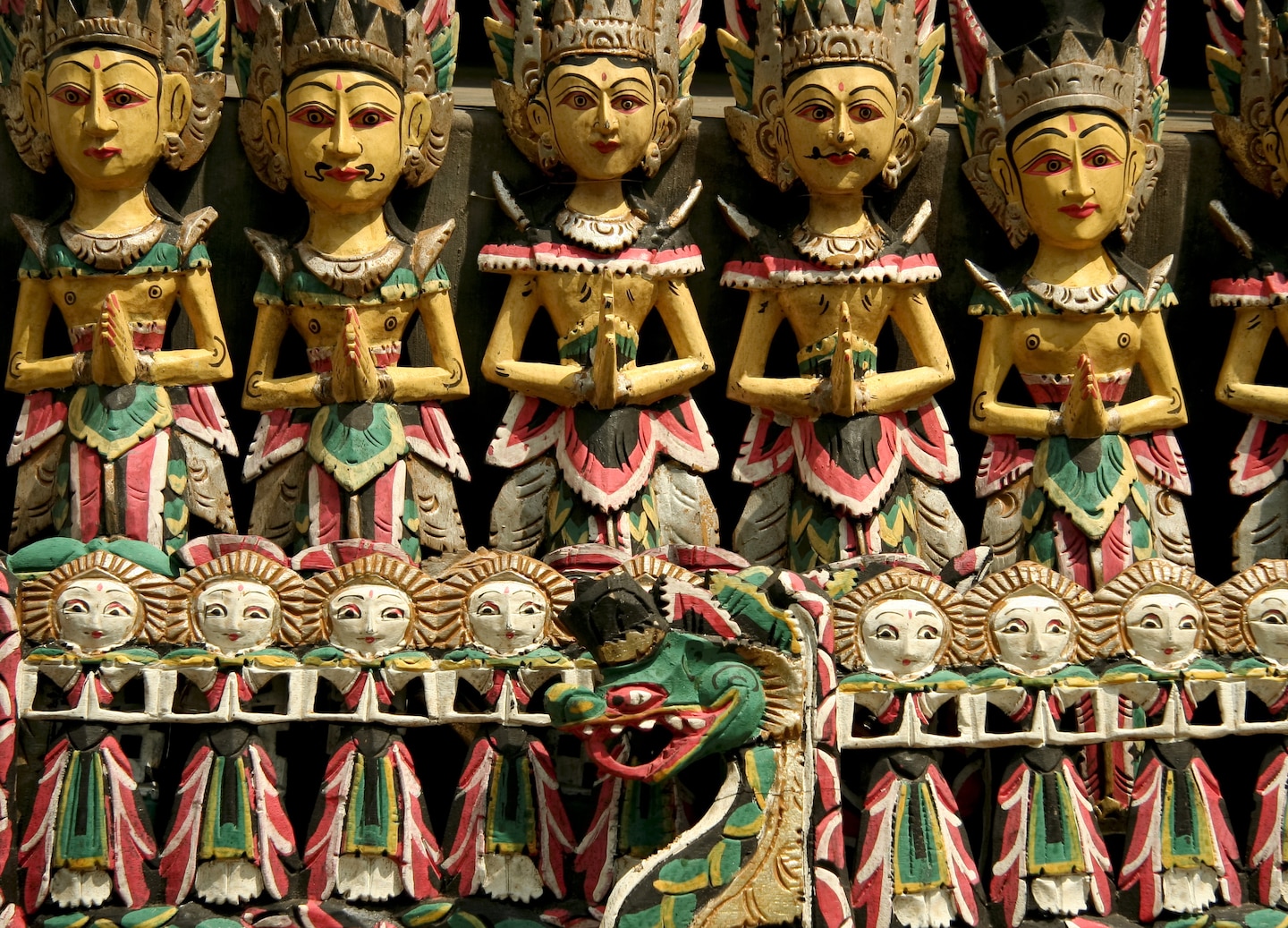 Intricate Balinese wooden carvings. - Bali, Indonesia