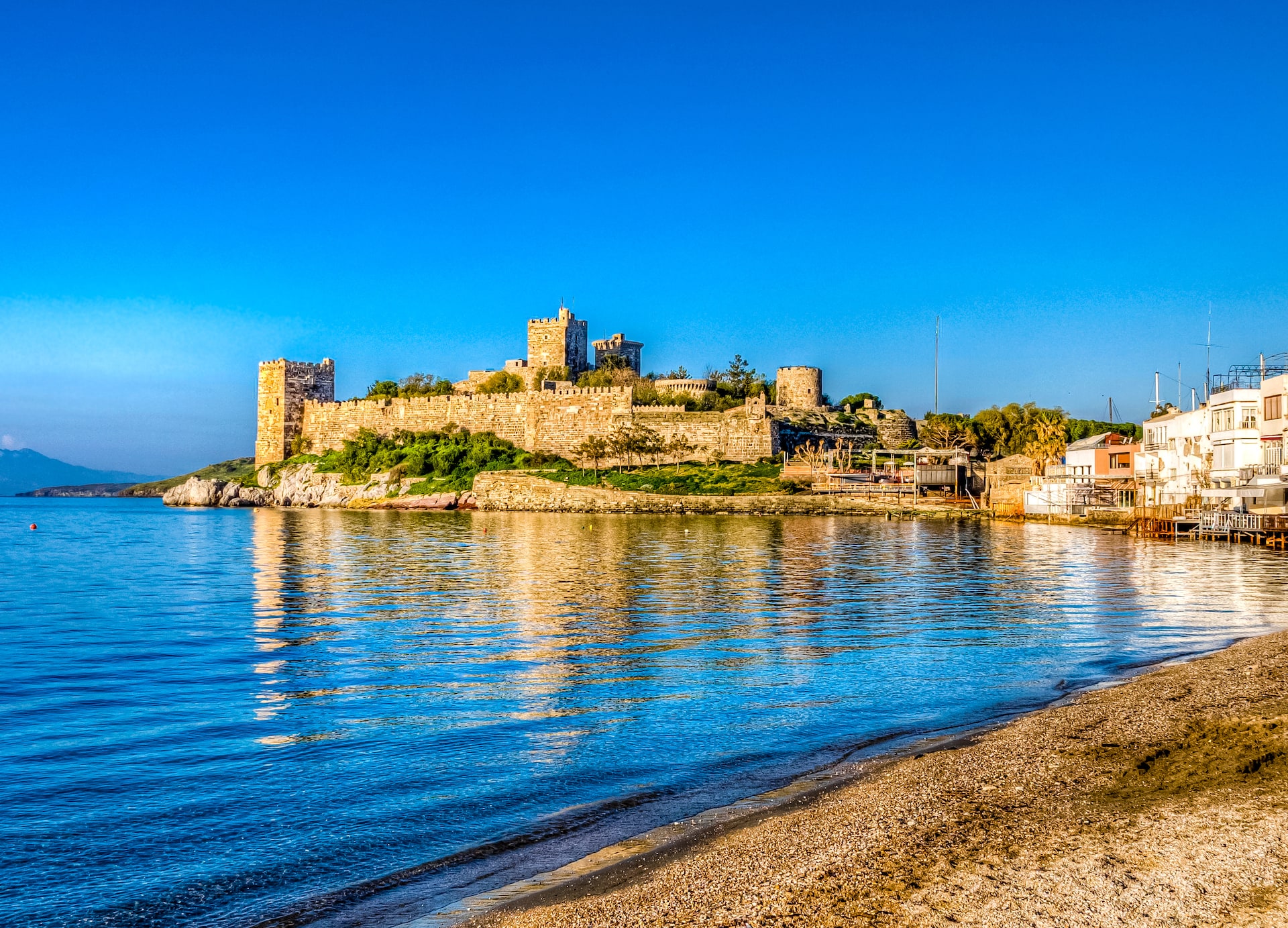 bodrum castle coastline turkey
