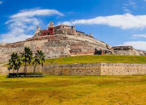 panorama view of castillo san felipe barajas impressive fortress located in lazaro hill cartagena