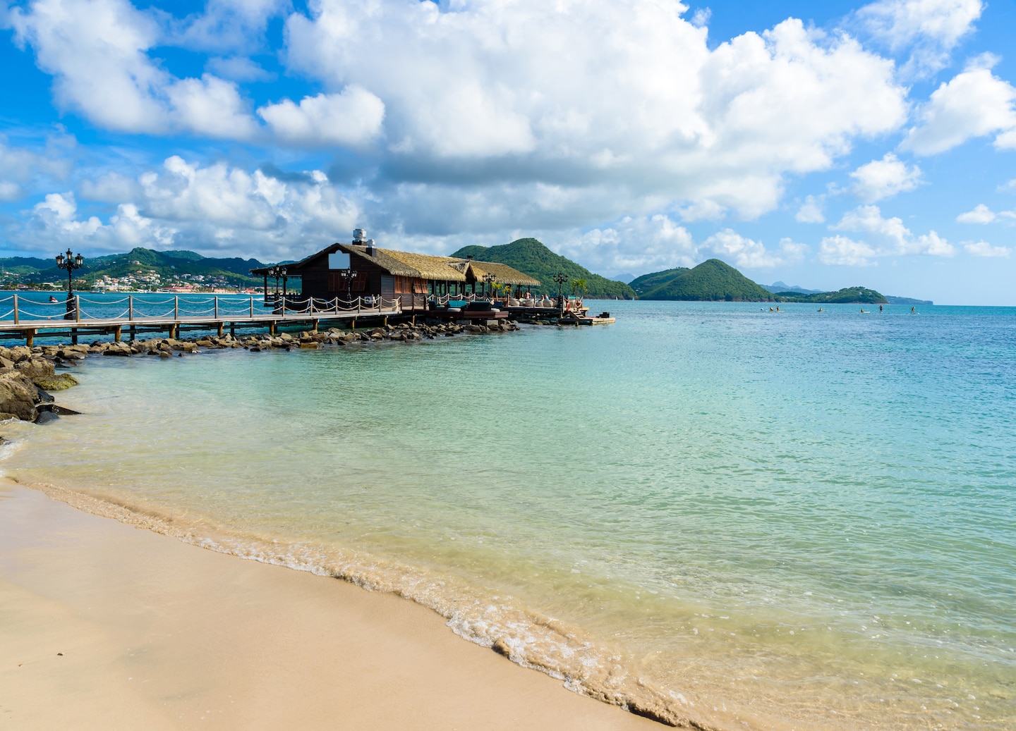 Lively vintage bus ride followed by beach relaxation in Caribbean Sea. - Castries, St. Lucia