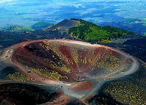 breathtaking views of an extinct crater of etna italy