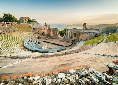 ancient ruin theater catania ocean seats