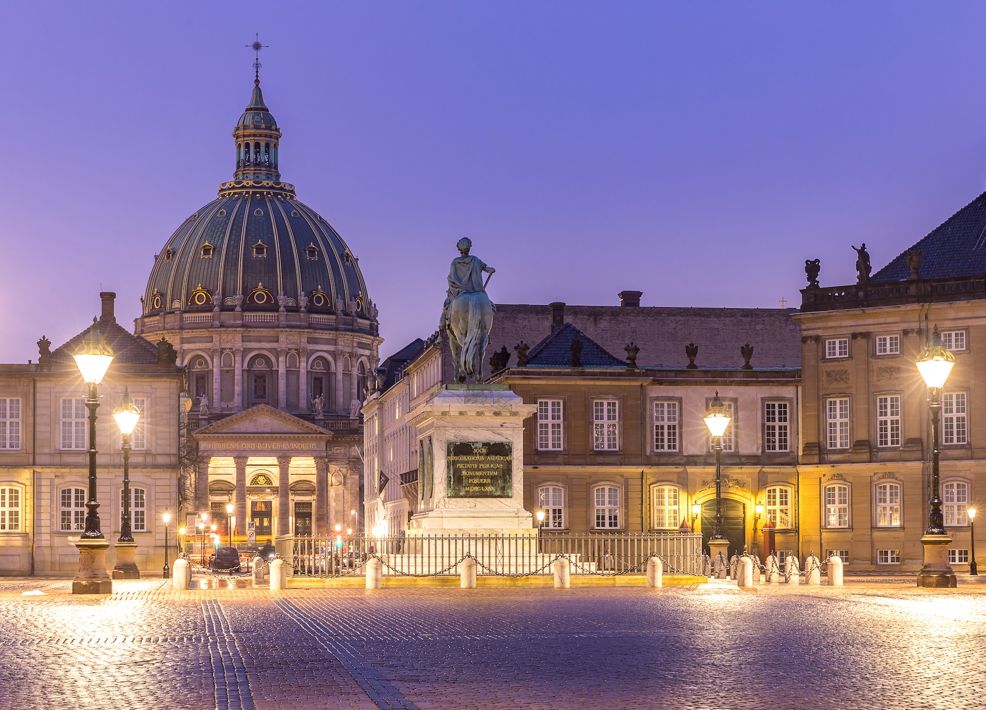 amalienborg royal danidh family resident with town square in copenhagen denmark