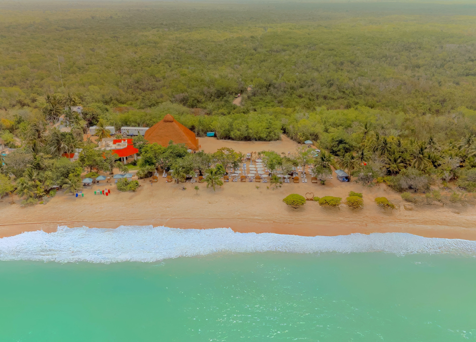 Deluxe Beach Break and Playa Mia Water Park Aerial View Resort