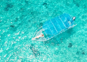 Clear Boat and Snorkel Experience Aerial Woman