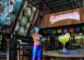 Lucha Libre Tacos and Margaritas Posing