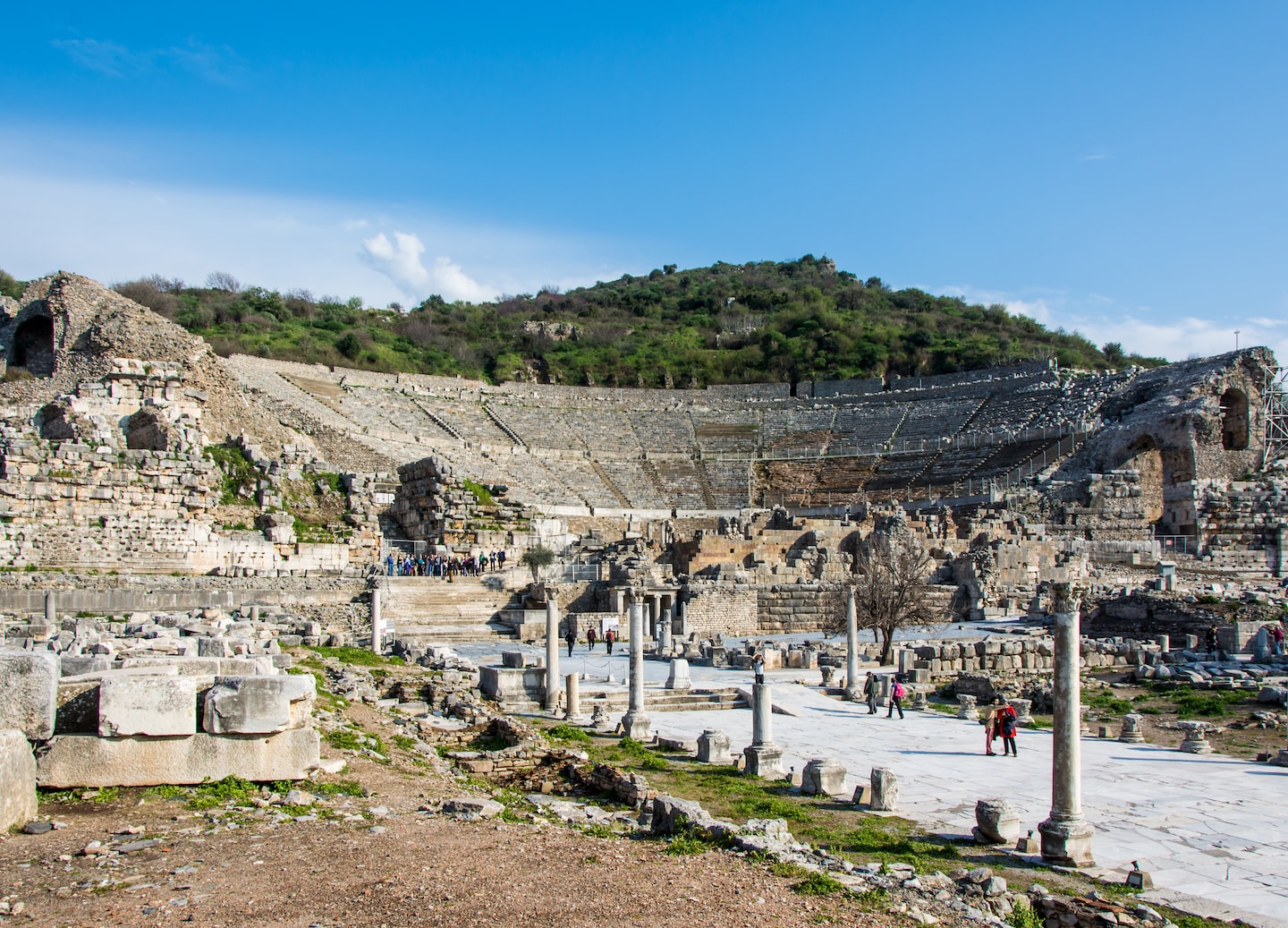 Ephesus’s Great Theatre offers vast ancient seating, impressive acoustics, and sweeping views of the ruins. - Ephesus, Turkey