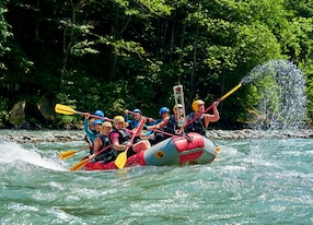 rafting on a mountain river