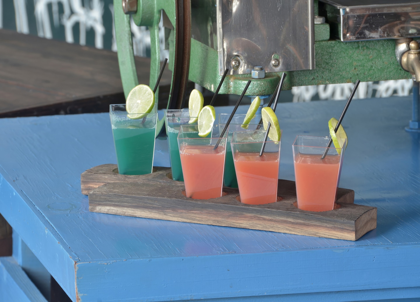 Colorful rum cocktails sit on a table, showcasing Jamaica’s vibrant cane‑to‑cup tradition. - Jamaica