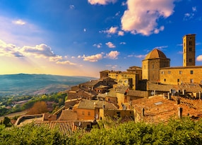 tuscany volterra town skyline church panorama