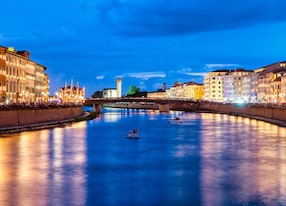 pisa italy luminara lights festival with lungarni gambacorti and pacinotti view
