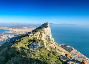 aerial panoramic view top gibraltar rock
