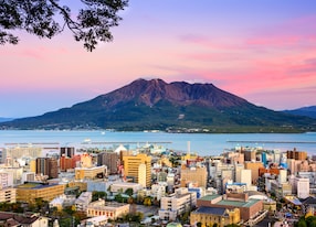 kagoshima bay sunset japan