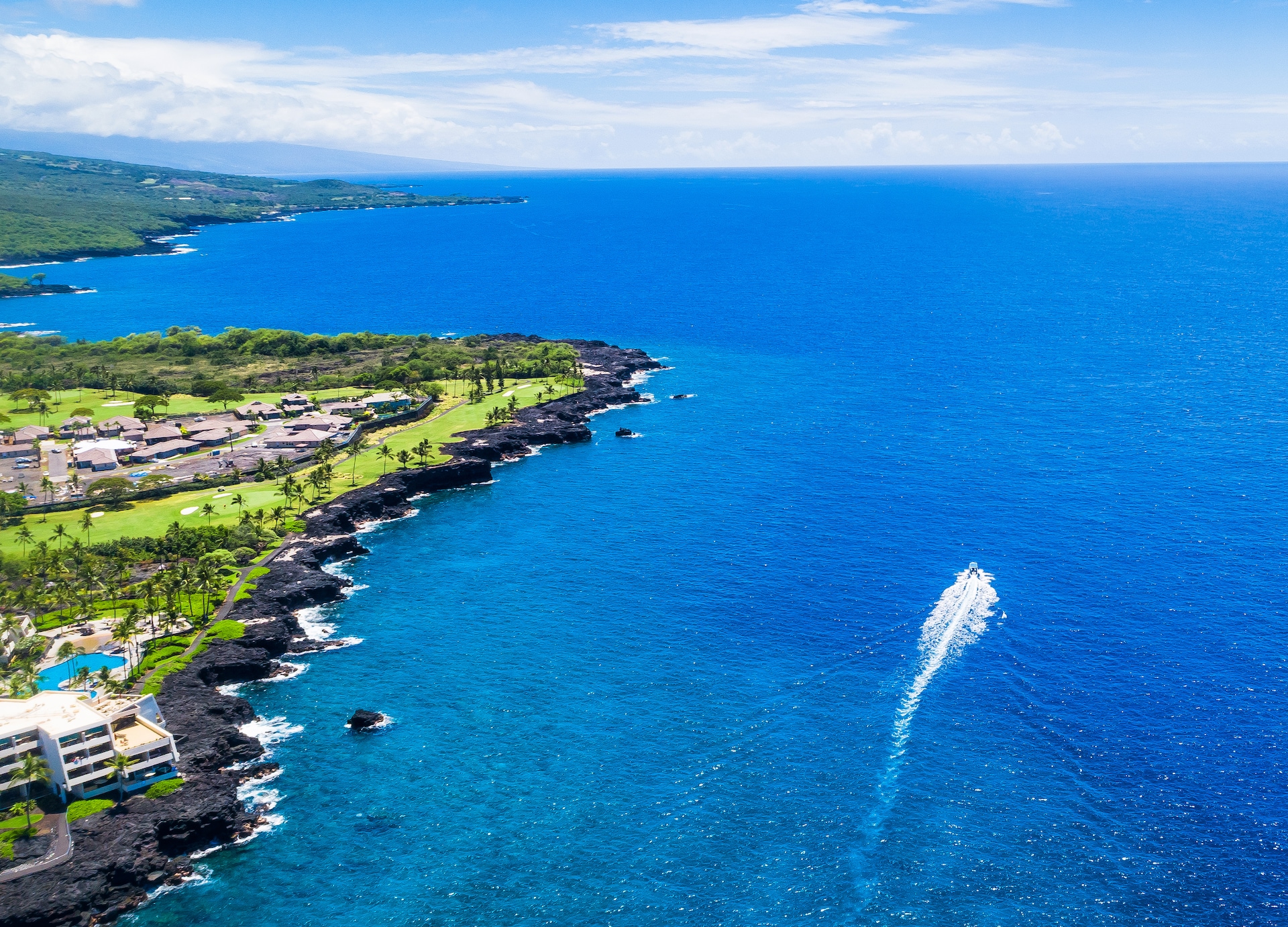 blue hawaii kailua kona aerial view