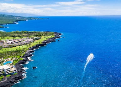 blue hawaii kailua kona aerial view