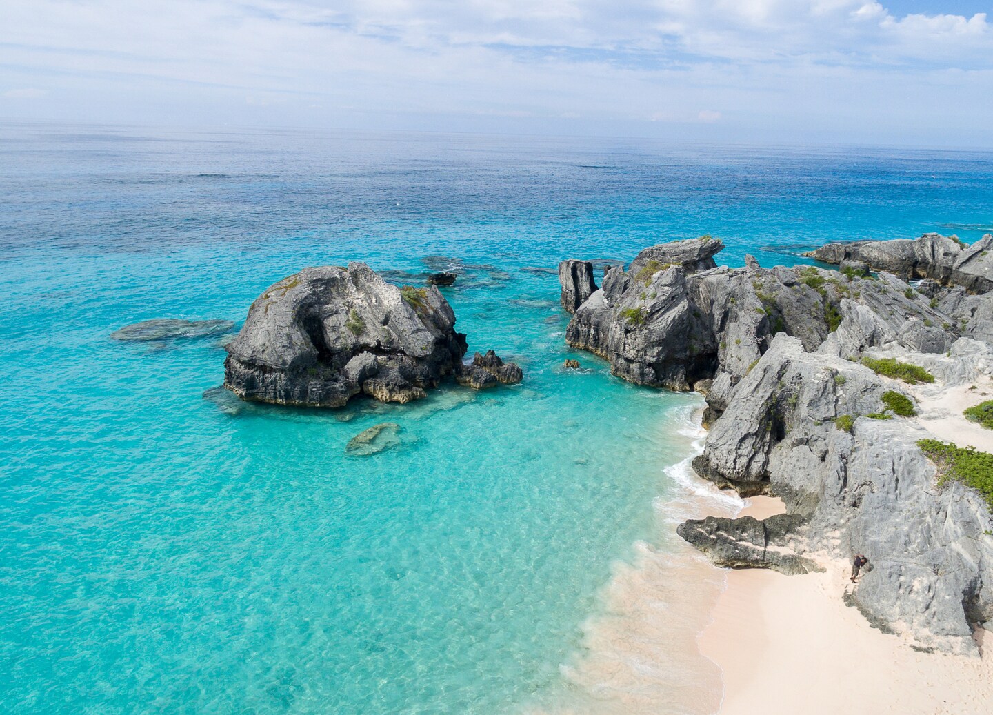 Bermuda’s iconic Horseshoe Bay features pink sand, turquoise water, dramatic cliffs, and excellent swimming amenities.  - Royal Naval Dockyard, Bermuda