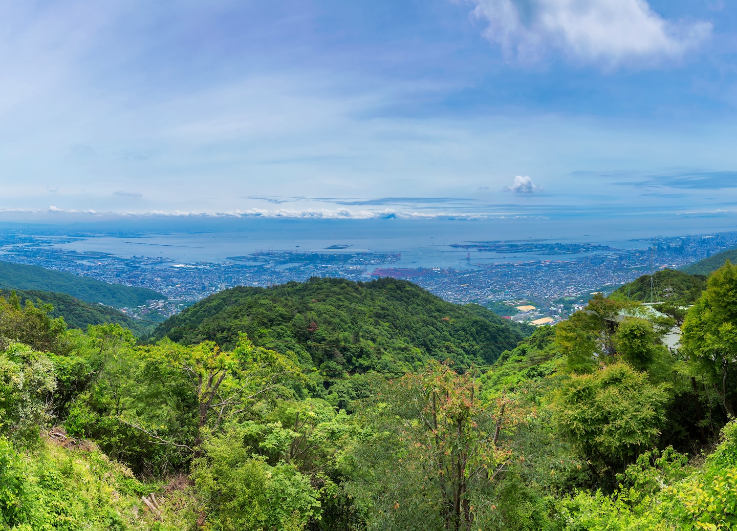 Kobe’s cityscape spreads below Mount Rokko. - Kobe, Japan