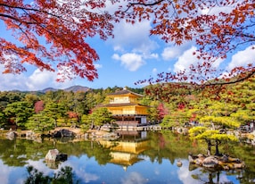 aerial kinkakuji temple kobe japan panorama