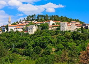 village on a hill karst slovenia