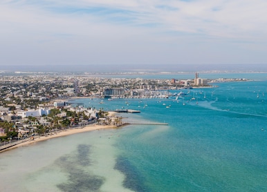 la paz boardwalk and city highlights by bike panoramic view coastline