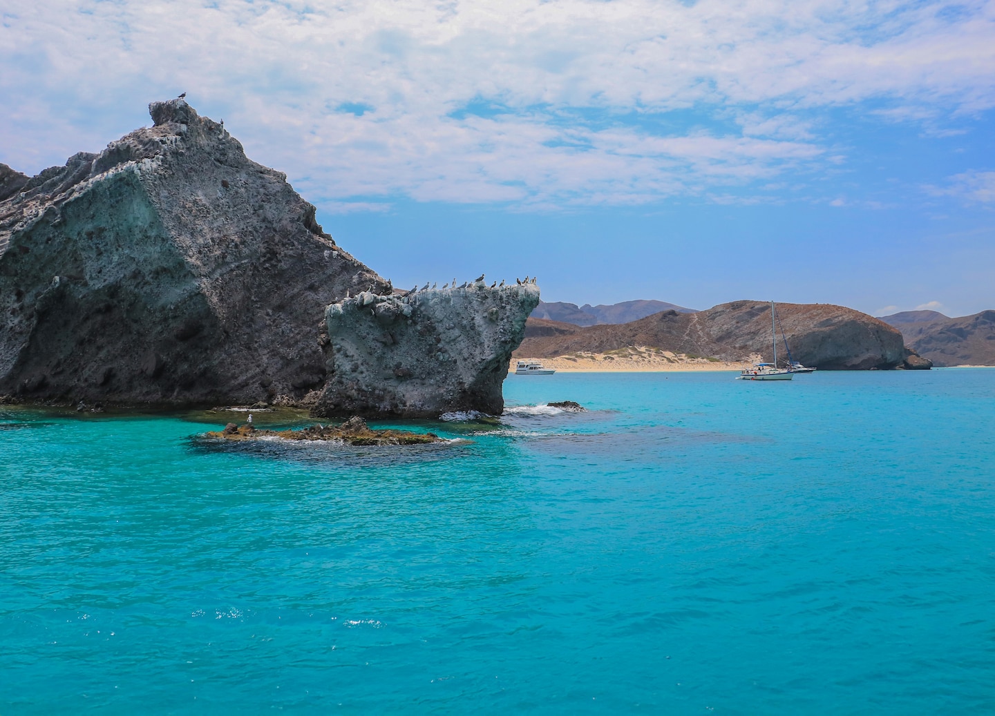 Sunlit Balandra Beach cove. - La Paz, Mexico