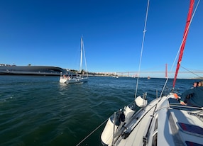 sunset catamaran sightseeing front of maat