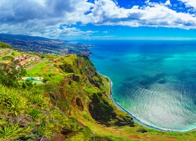 aerial view from the highest cabo girao madeira island portugal