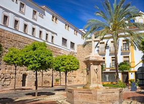 church square spanish plaza de la iglesia in the old town of marbella spain andalusia region