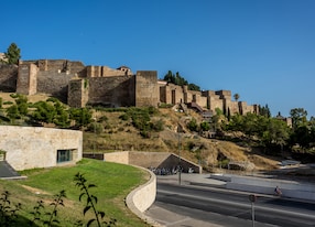 gibralfaro castle alcazaba de malaga malaga costa del sol spain europe on a bright summer day