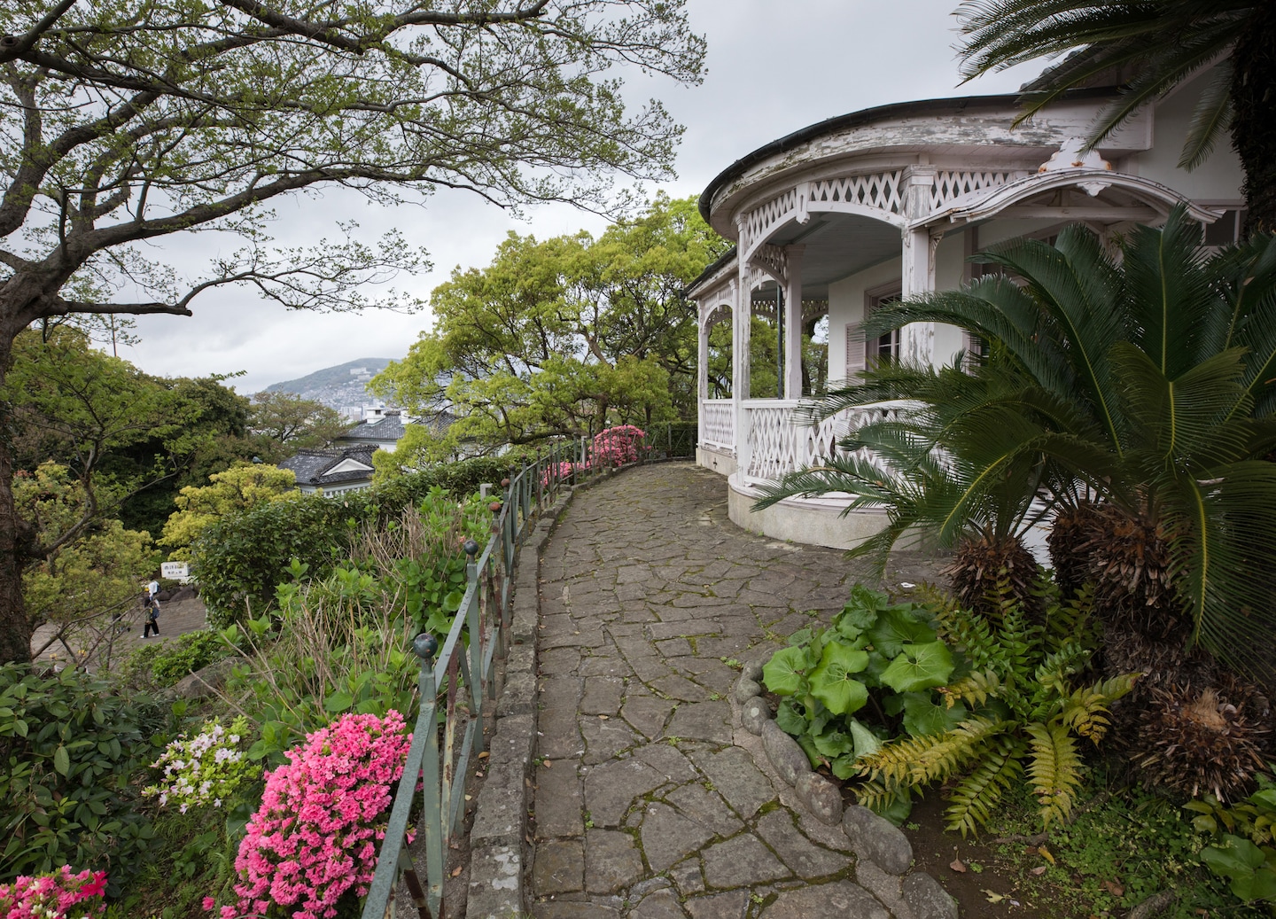 Nagasaki’s harbor and hills unfold below Glover Garden’s peaceful scenic overlook. - Nagasaki, Japan