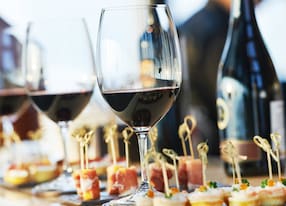 wine glasses and bites