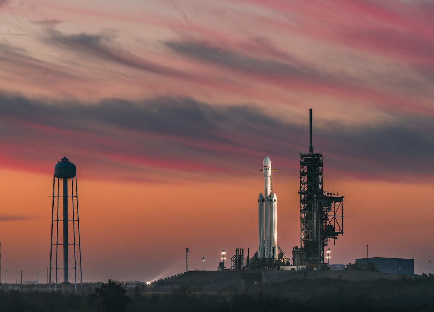 A SpaceX rocket on a launch pad. - Orlando (Port Canaveral), Florida