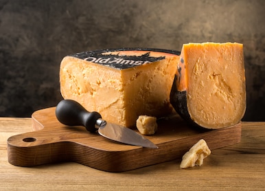 old amsterdam cheese composition food background