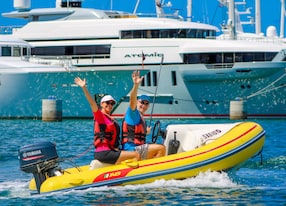 Rhino Rider Adventure and Kim Sha Beach Couple Riding Rhino