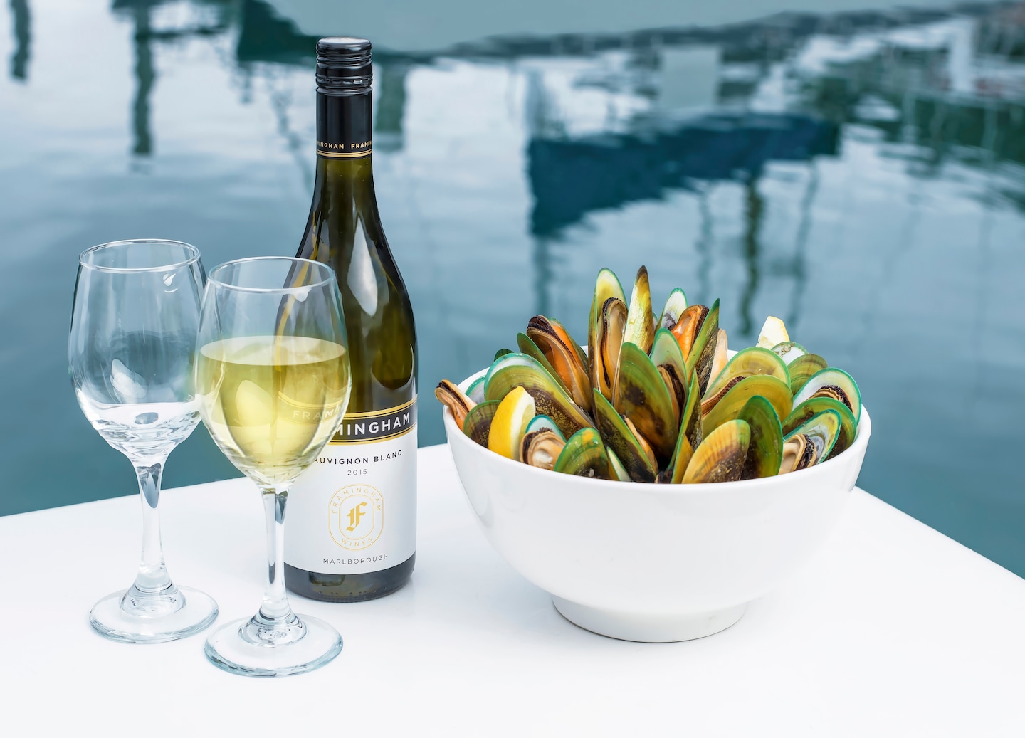 Feast on fresh Marlborough mussels and wine while cruising Queen Charlotte Sound. - Picton, New Zealand