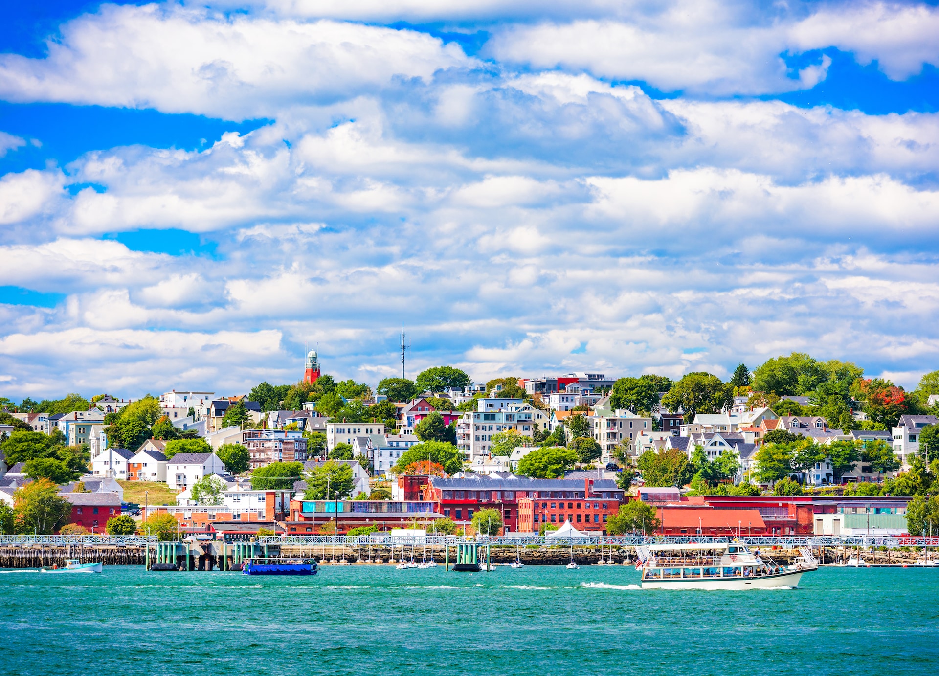 portland maine usa coastal townscape