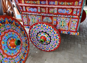 oxcart wheel art crafts painting costa rica