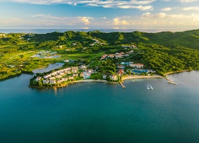Golf Cart Adventure Roatan Sights Culture and Beach with Lunch Aerial
