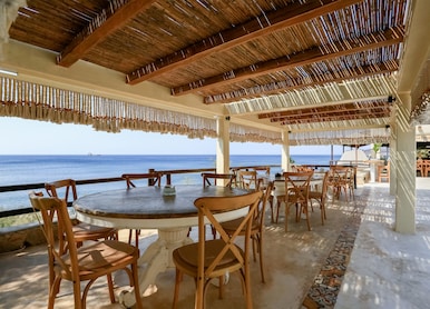 Ultimate Santorini Restaurant Theros Beach View