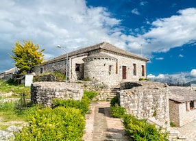 view of lekuresi castle in saranda south albania