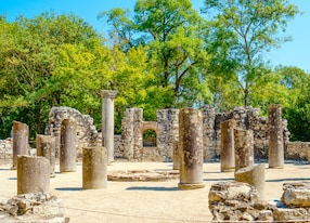 ancient roman city ruins in town of butrint albania