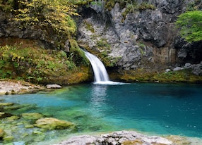 lake blue eye in the albanian alps albania theth albanian mountains beautiful landscape