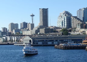 downtown seattle boats pier coast