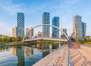 incheon central park in songdo international business district south korea