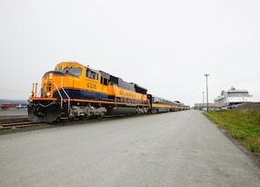 Anchorage City Center Transfer by Train Yellow Train