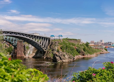 The Parks of Canadas Loyalist City reversing falls rapids from fallsview park