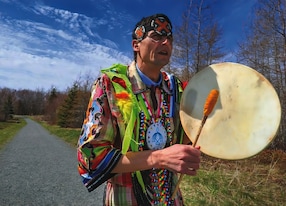 Membertou Medicine Walk and Culinary Experience Man Playing Drum