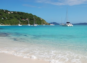 tropical beach with turquoise waters jost van dyke british virgin islands